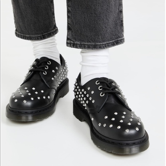 Dr Martens | Black 1461 Silver Stud Wanama Oxfords